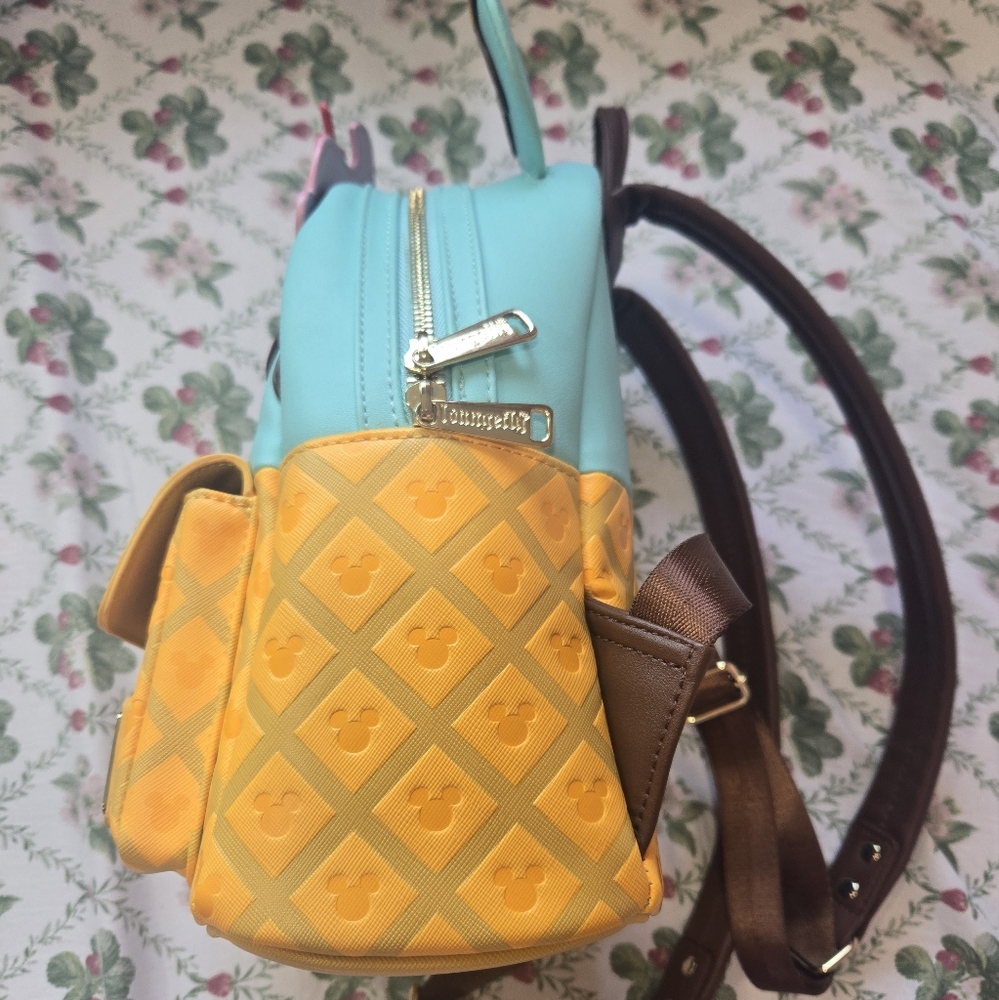 Loungefly Disney Ice Cream Backpack - Brown, Yellow, Blue - Picture 4 of 6